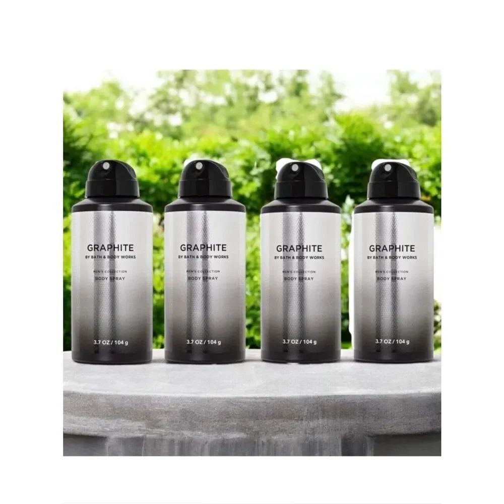 Bath & Body Works Set of 4 Graphite Men’s Collection Bergamot Woods Body Spray